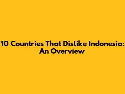 10 Countries That Dislike Indonesia: An Overview
