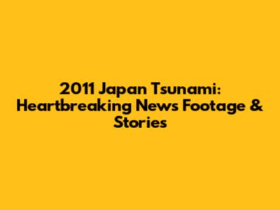 2011 Japan Tsunami: Heartbreaking News Footage & Stories