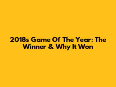 2018's Game Of The Year: The Winner & Why It Won