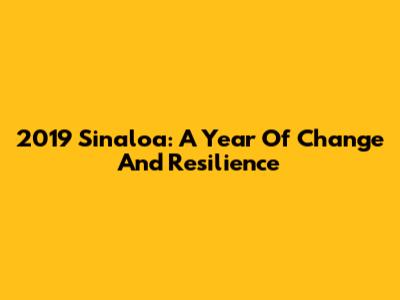 2019 Sinaloa: A Year Of Change And Resilience