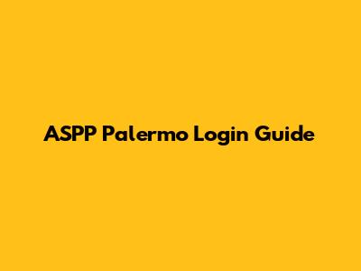 ASPP Palermo Login Guide