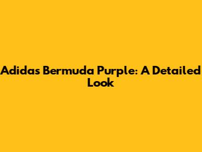 Adidas Bermuda Purple: A Detailed Look