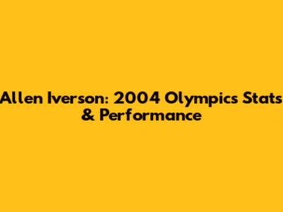 Allen Iverson: 2004 Olympics Stats & Performance