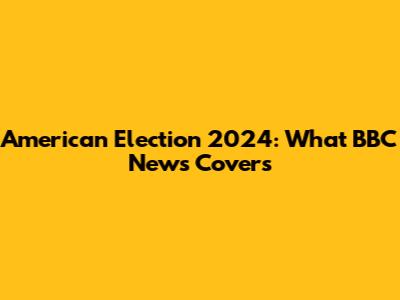 American Election 2024: What BBC News Covers
