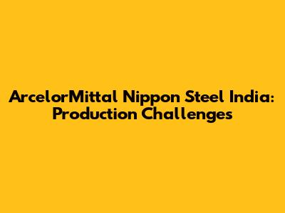 ArcelorMittal Nippon Steel India: Production Challenges