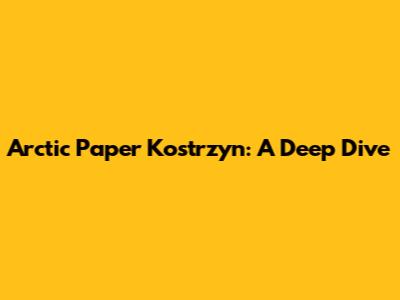 Arctic Paper Kostrzyn: A Deep Dive