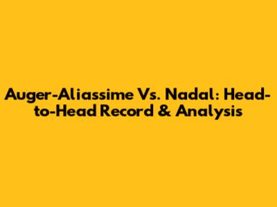 Auger-Aliassime Vs. Nadal: Head-to-Head Record & Analysis
