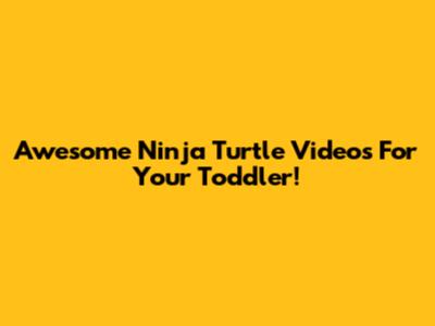 Awesome Ninja Turtle Videos For Your Toddler!