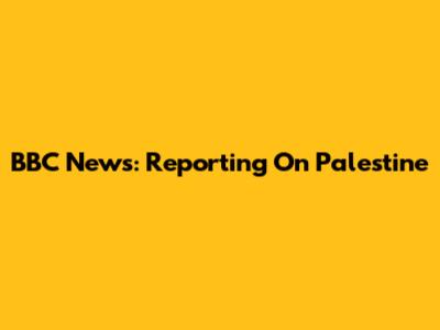 BBC News: Reporting On Palestine