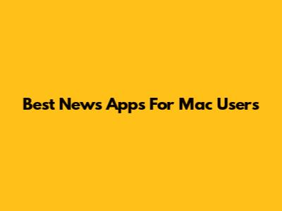 Best News Apps For Mac Users