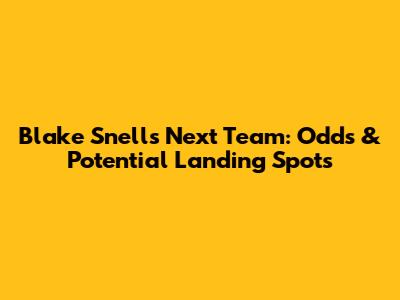 Blake Snell's Next Team: Odds & Potential Landing Spots