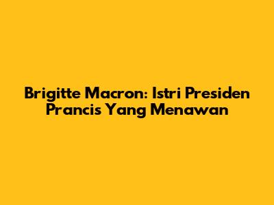 Brigitte Macron: Istri Presiden Prancis Yang Menawan