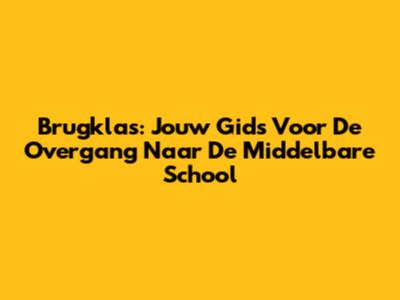 Brugklas: Jouw Gids Voor De Overgang Naar De Middelbare School