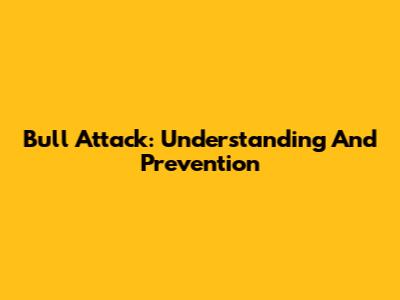 Bull Attack: Understanding And Prevention