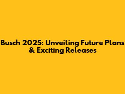 Busch 2025: Unveiling Future Plans & Exciting Releases