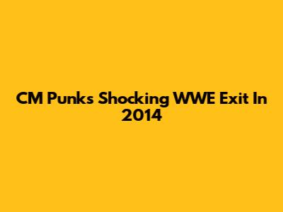 CM Punk's Shocking WWE Exit In 2014