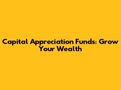 Capital Appreciation Funds: Grow Your Wealth