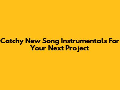 Catchy New Song Instrumentals For Your Next Project