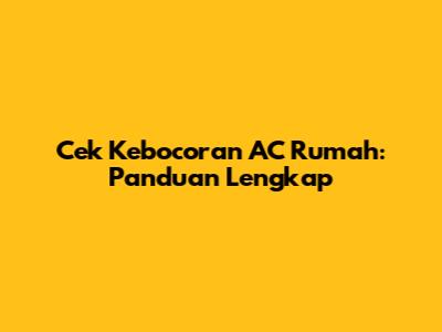 Cek Kebocoran AC Rumah: Panduan Lengkap