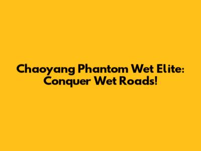 Chaoyang Phantom Wet Elite: Conquer Wet Roads!