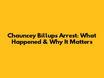Chauncey Billups Arrest: What Happened & Why It Matters