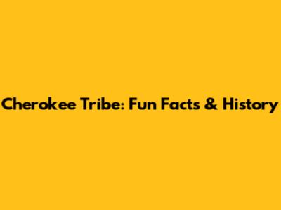 Cherokee Tribe: Fun Facts & History