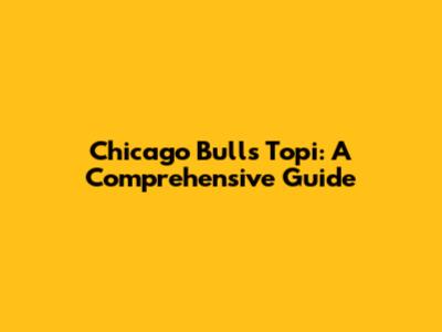 Chicago Bulls Topi: A Comprehensive Guide