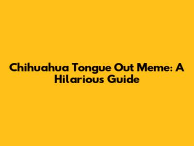 Chihuahua Tongue Out Meme: A Hilarious Guide