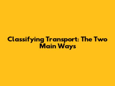 Classifying Transport: The Two Main Ways