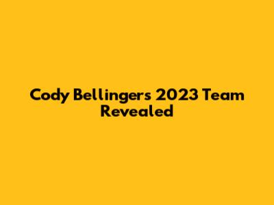 Cody Bellinger's 2023 Team Revealed