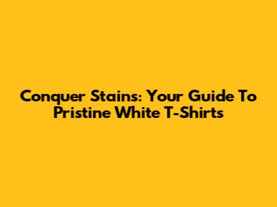 Conquer Stains: Your Guide To Pristine White T-Shirts
