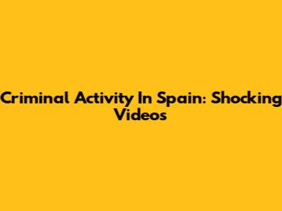 Criminal Activity In Spain: Shocking Videos