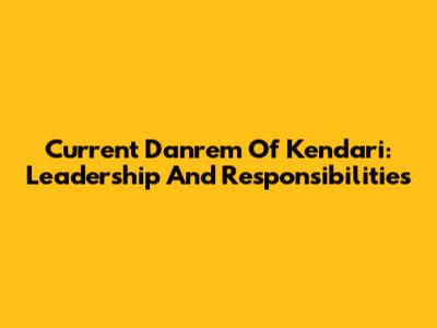 Current Danrem Of Kendari: Leadership And Responsibilities