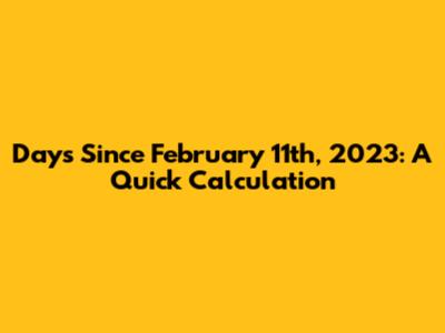 Days Since February 11th, 2023: A Quick Calculation