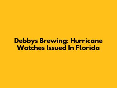 Debby's Brewing: Hurricane Watches Issued In Florida