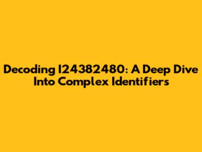 Decoding I24382480: A Deep Dive Into Complex Identifiers