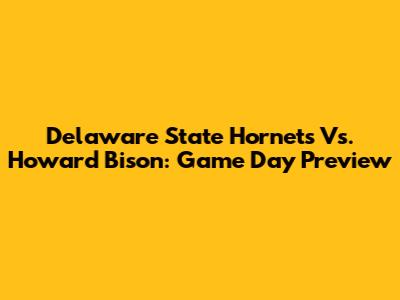 Delaware State Hornets Vs. Howard Bison: Game Day Preview