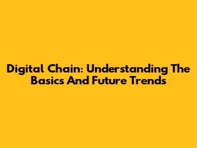 Digital Chain: Understanding The Basics And Future Trends