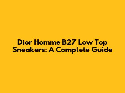 Dior Homme B27 Low Top Sneakers: A Complete Guide