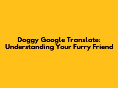 Doggy Google Translate: Understanding Your Furry Friend