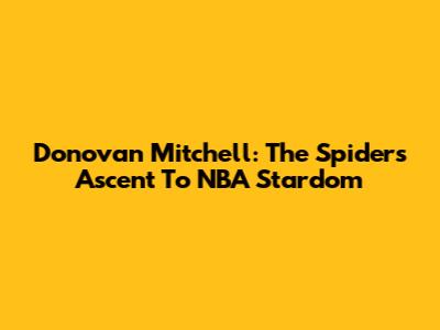 Donovan Mitchell: The Spider's Ascent To NBA Stardom