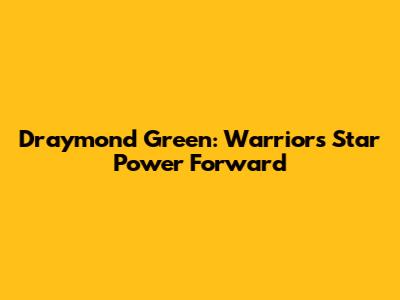 Draymond Green: Warriors' Star Power Forward