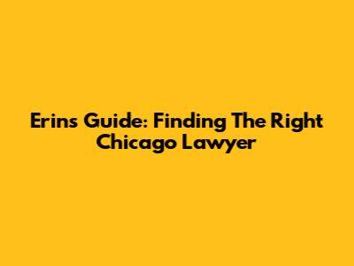 Erin's Guide: Finding The Right Chicago Lawyer