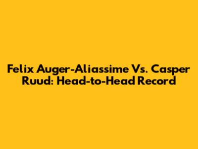 Felix Auger-Aliassime Vs. Casper Ruud: Head-to-Head Record