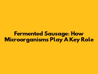 Fermented Sausage: How Microorganisms Play A Key Role