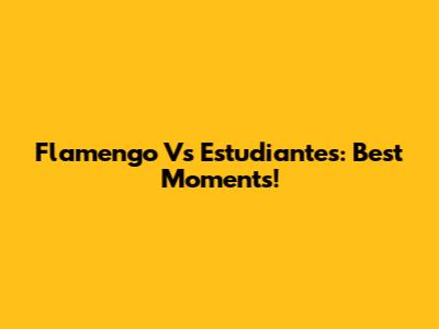 Flamengo Vs Estudiantes: Best Moments!