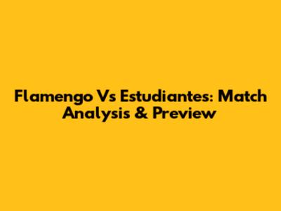 Flamengo Vs Estudiantes: Match Analysis & Preview