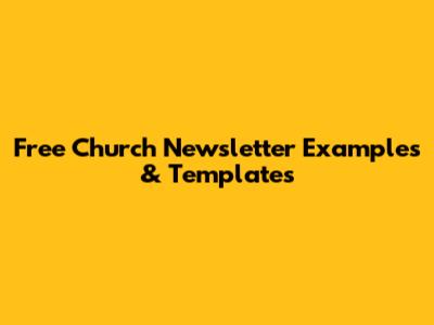 Free Church Newsletter Examples & Templates