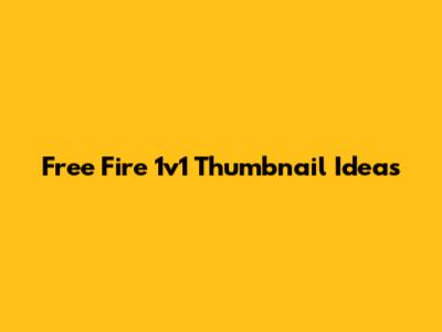 Free Fire 1v1 Thumbnail Ideas