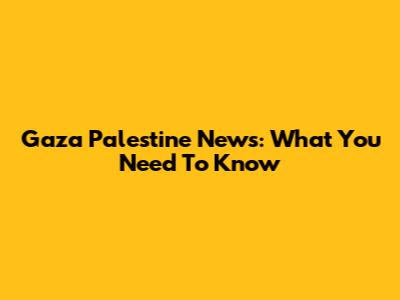Gaza Palestine News: What You Need To Know